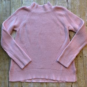 GAP Pink Mock Neck Knit Sweater